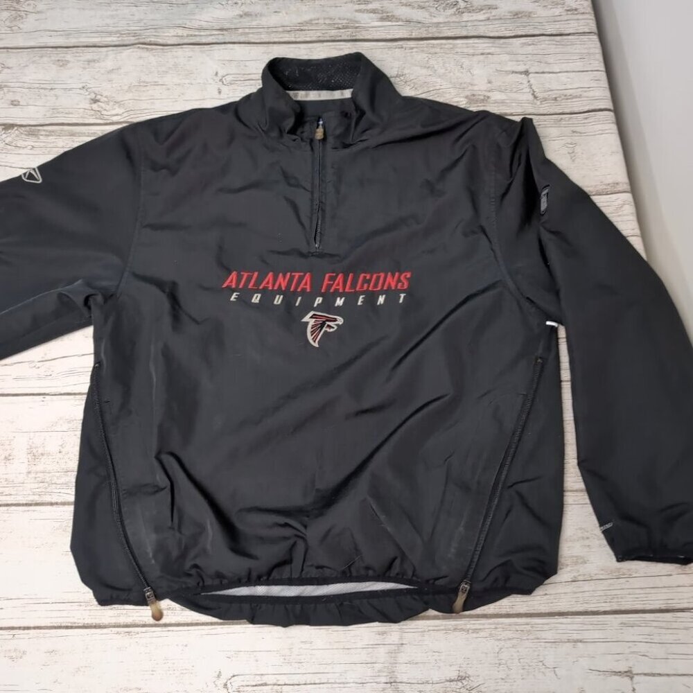 Reebok NFL Equipment Atlanta Falcons Quarter Zip Windbreaker Men Size Medium